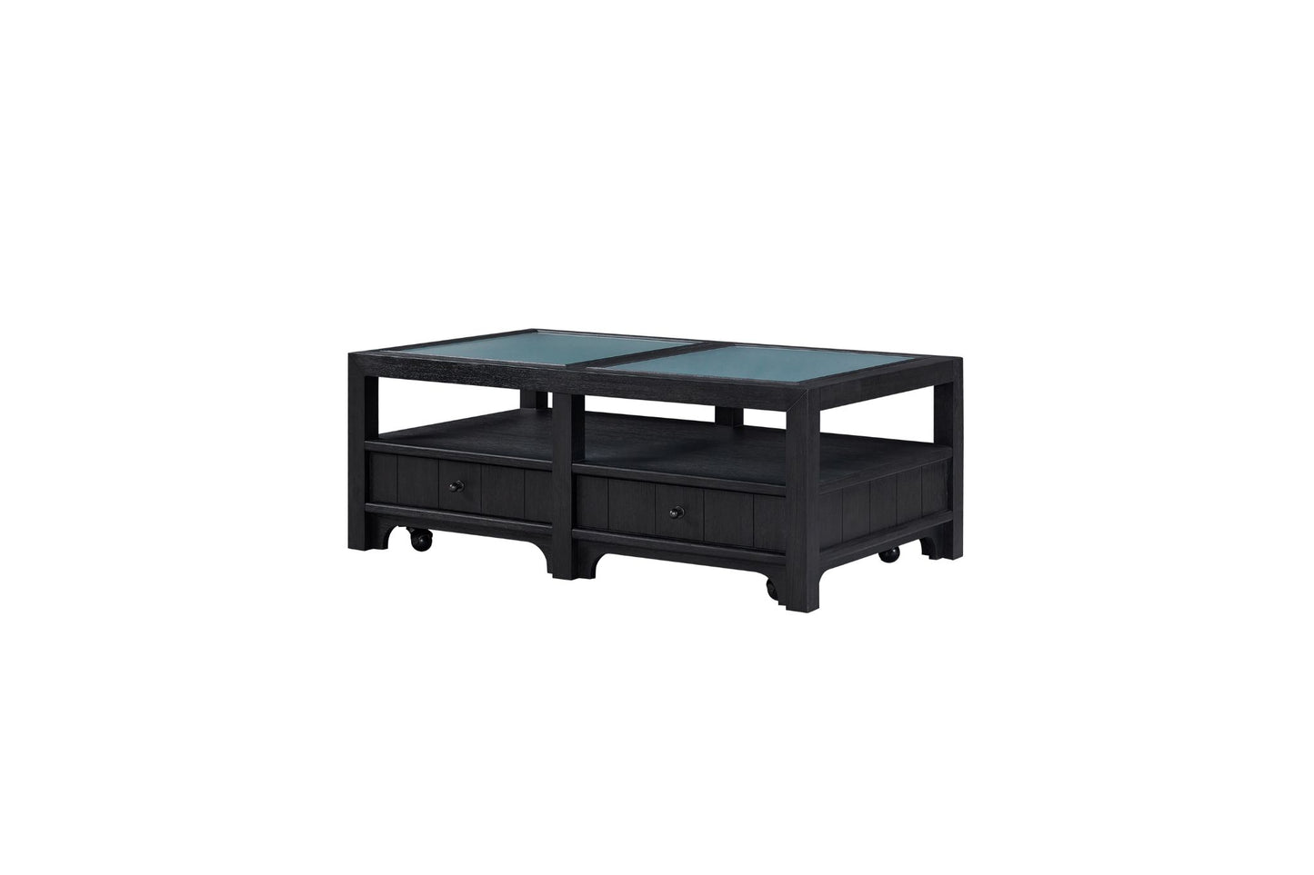 Ebony Cocktail Table with Matte Glass Top