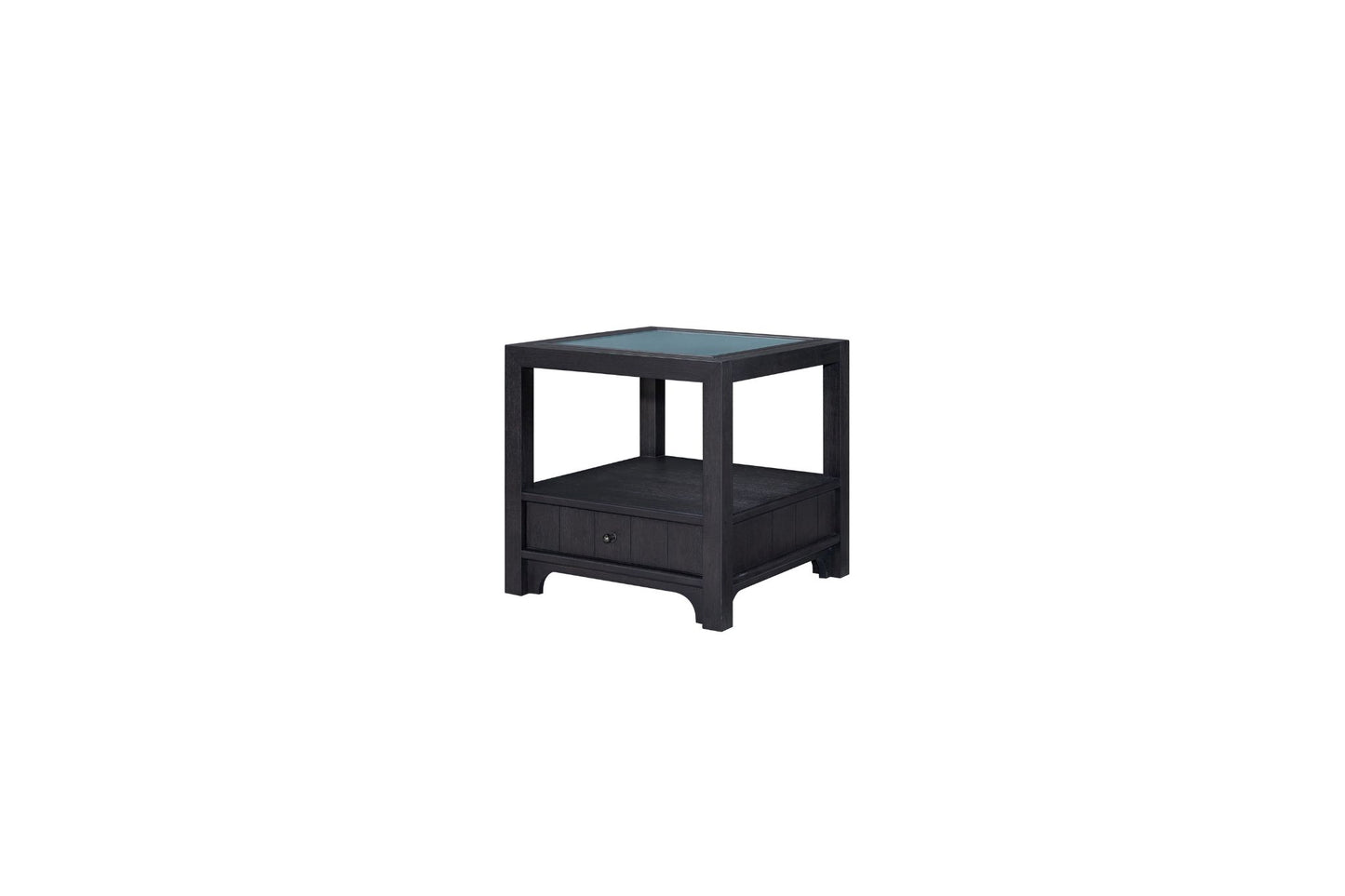Ebony End Table with Matte Glass Top