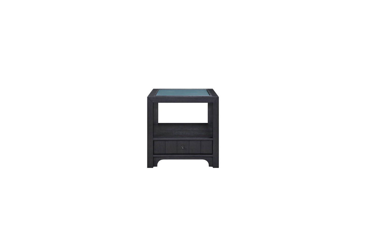 Ebony End Table with Matte Glass Top
