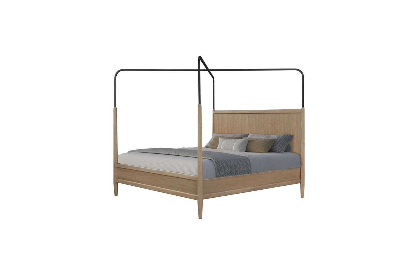 Suede Metal Canopy Bed