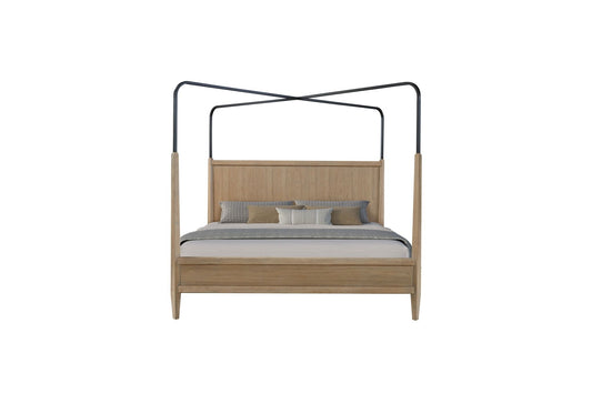 Suede Metal Canopy Bed