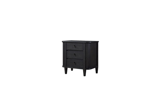 Ebony 3 Drawer Nightstand
