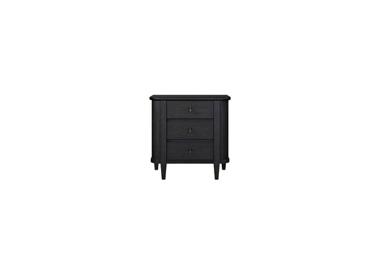 Ebony 3 Drawer Nightstand