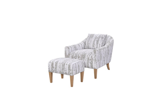 Cypress Accent Chair & Ottoman on Leg with Pillow