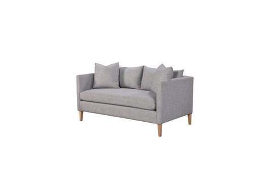 Smoke Loveseat on Leg with 2 Pillows