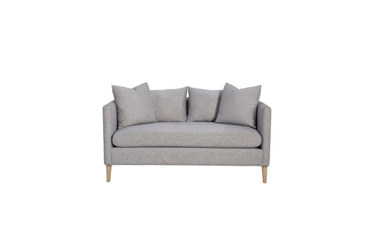 Smoke Loveseat on Leg with 2 Pillows