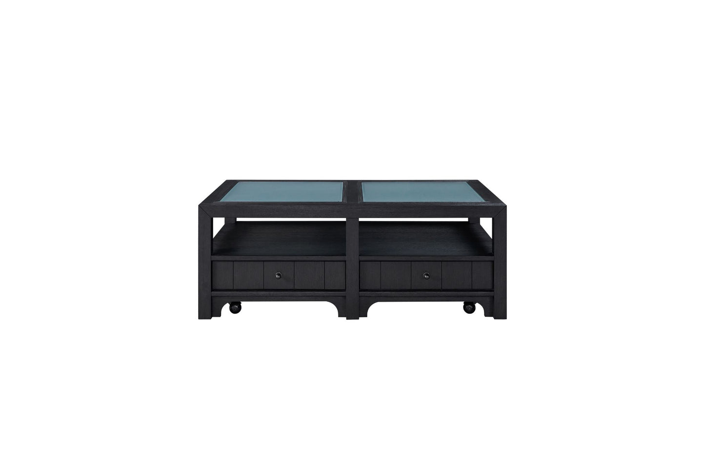 Ebony Cocktail Table with Matte Glass Top