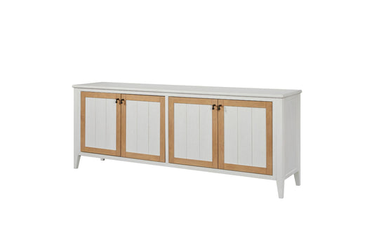 Suede and Ivory 84" Console with Power outlet
