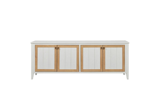 Suede and Ivory 84" Console with Power outlet